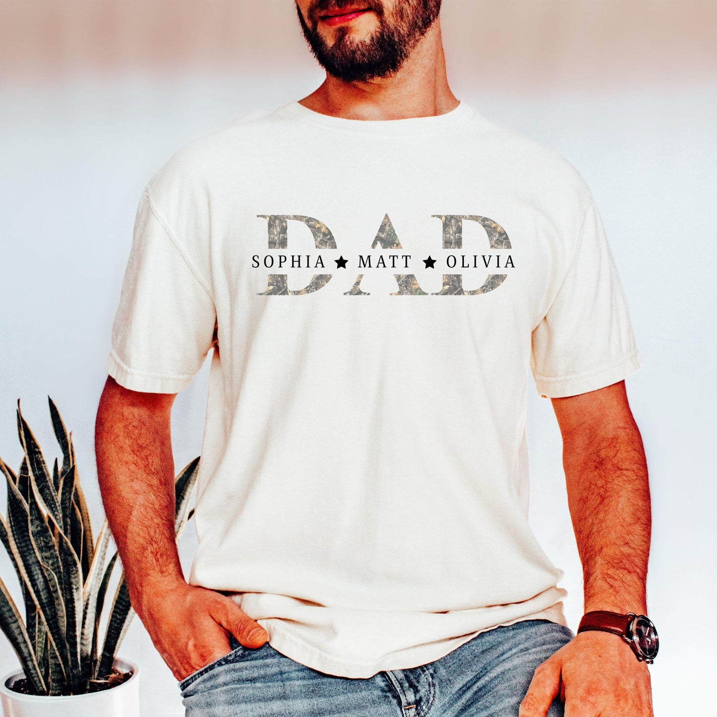 Personalized Dad With Kids Name Shirt