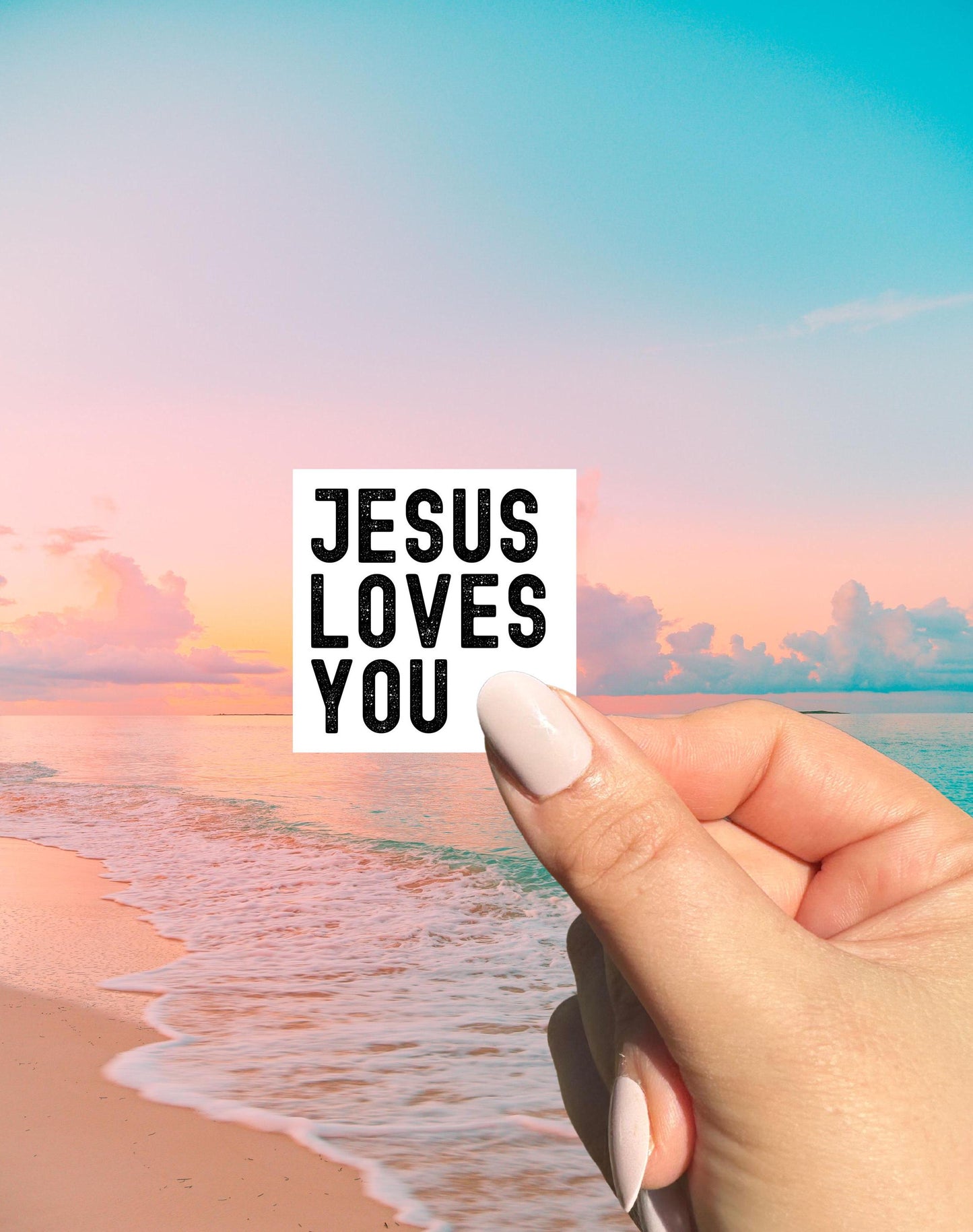 Jesus Loves You Christian Sticker