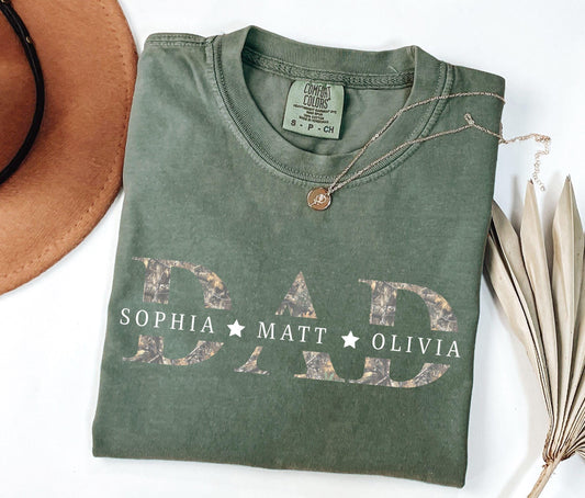 Personalized Dad With Kids Name Shirt
