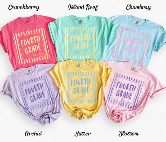 Custom Fourth Grade Teacher Shirt