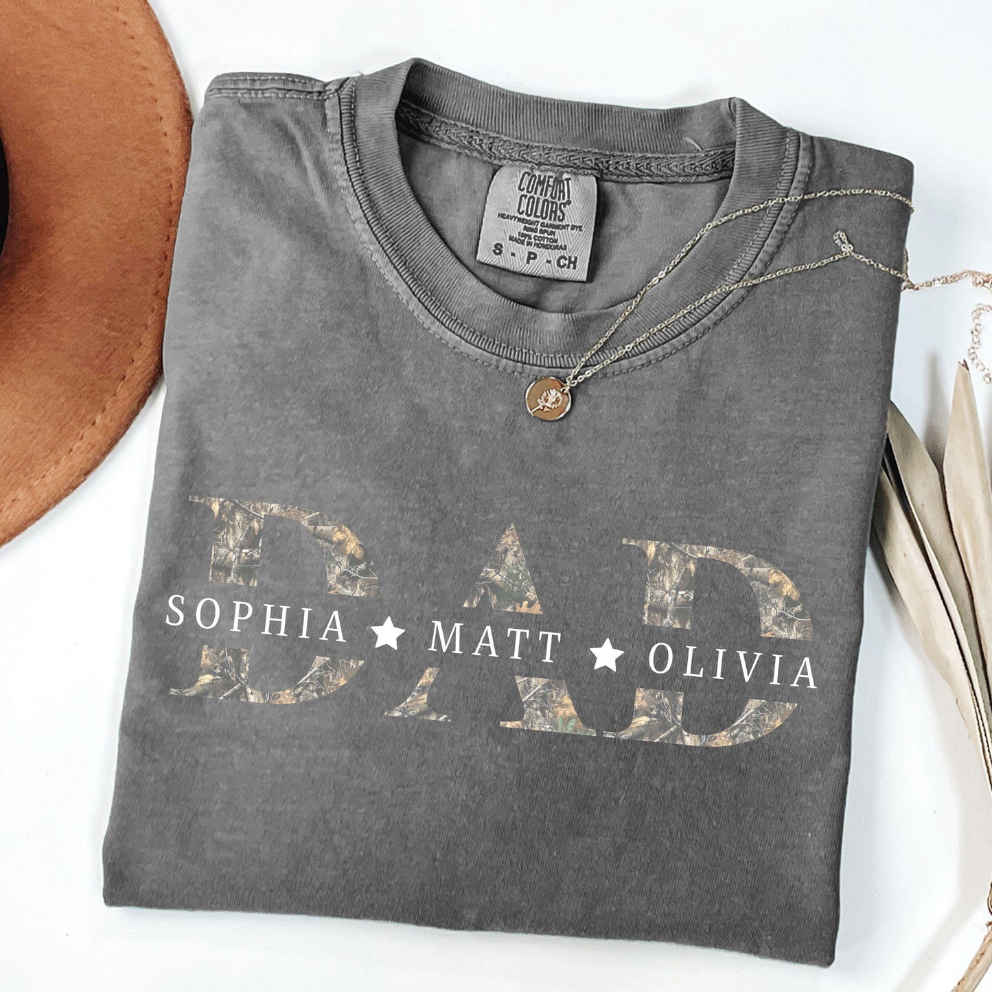 Personalized Dad With Kids Name Shirt